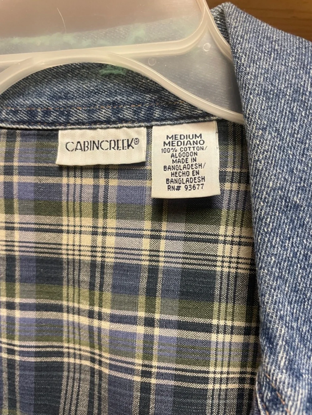 Cabin Creek Blue Denim Jacket with Plaid Lining - Picture 2 of 3